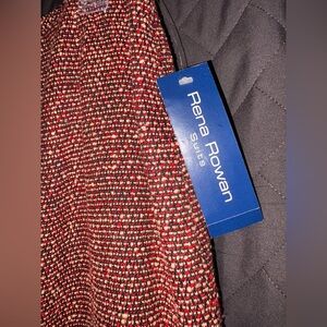 Chic Red Tweed Skirt